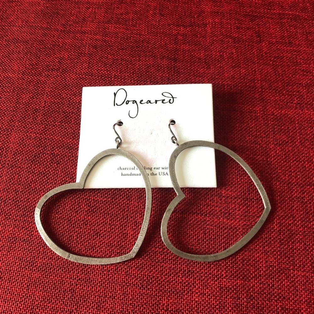 COPY - Dogeared charcoal heart earrings, NWT